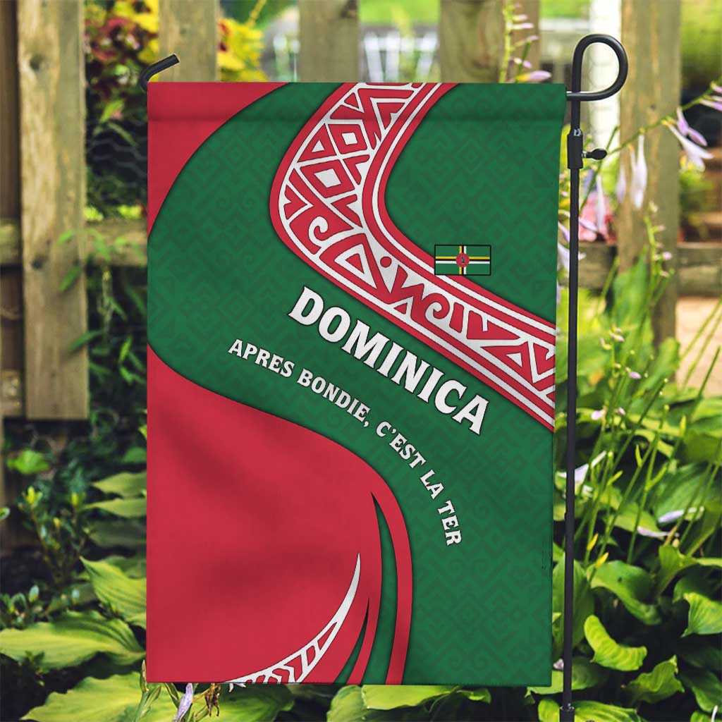 Dominica Garden Flag with Sisserou Parrot and Tribal Pattern Design - Wonder Print Shop