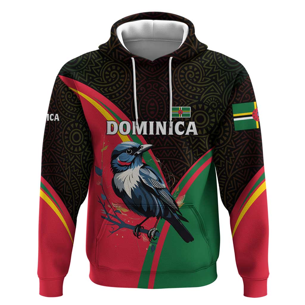 Dominica Hoodie with Sisserou Parrot and Tribal Pattern Design - Wonder Print Shop