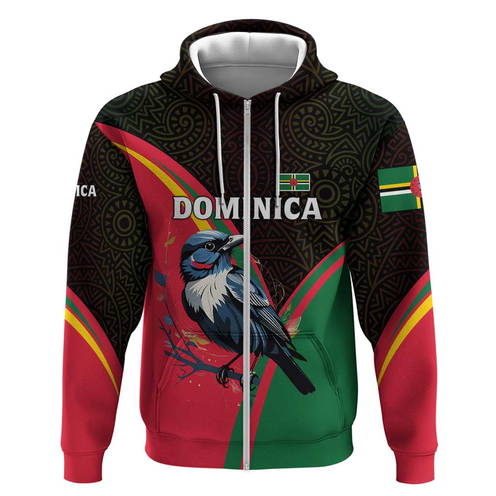 Dominica Hoodie with Sisserou Parrot and Tribal Pattern Design - Wonder Print Shop