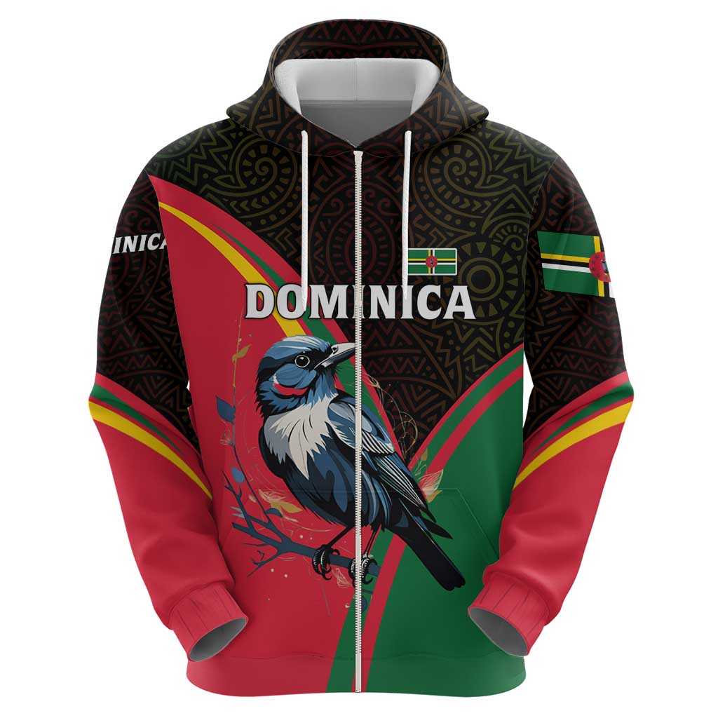 Dominica Hoodie with Sisserou Parrot and Tribal Pattern Design - Wonder Print Shop