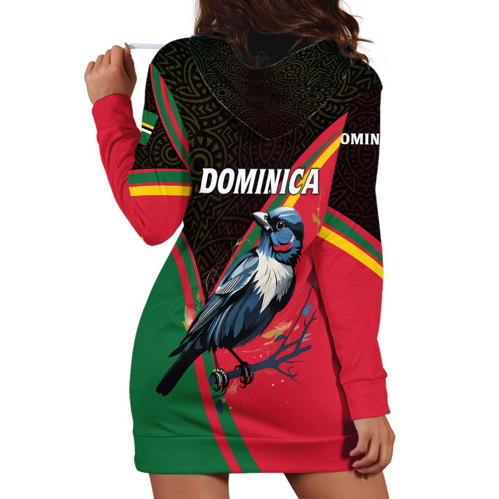 Dominica Hoodie Dress with Sisserou Parrot and Tribal Pattern Design - Wonder Print Shop