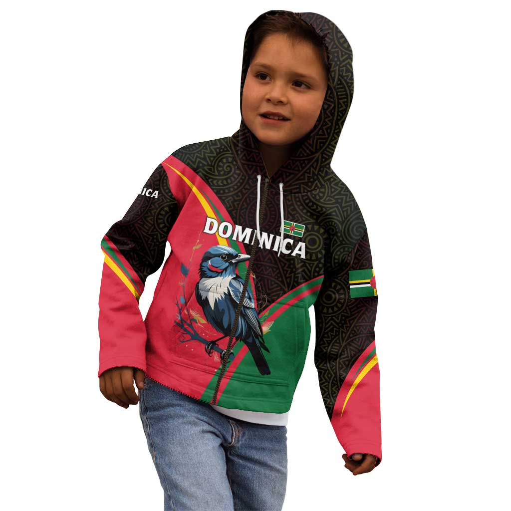 Dominica Kid Hoodie with Sisserou Parrot and Tribal Pattern Design - Wonder Print Shop