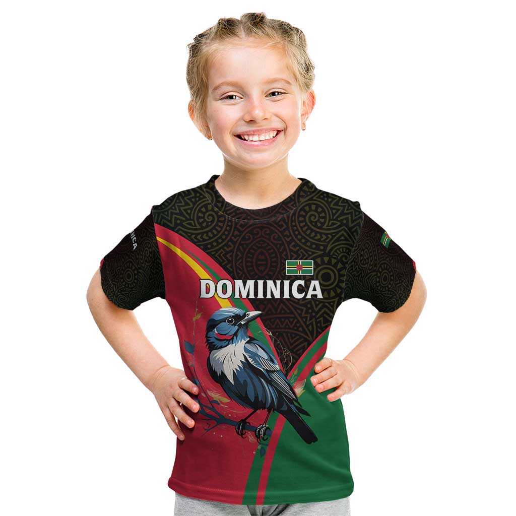 Dominica Kid T Shirt with Sisserou Parrot and Tribal Pattern Design - Wonder Print Shop