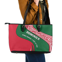 Dominica Leather Tote Bag with Sisserou Parrot and Tribal Pattern Design - Wonder Print Shop