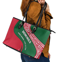 Dominica Leather Tote Bag with Sisserou Parrot and Tribal Pattern Design - Wonder Print Shop