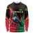 Dominica Long Sleeve Shirt with Sisserou Parrot and Tribal Pattern Design - Wonder Print Shop