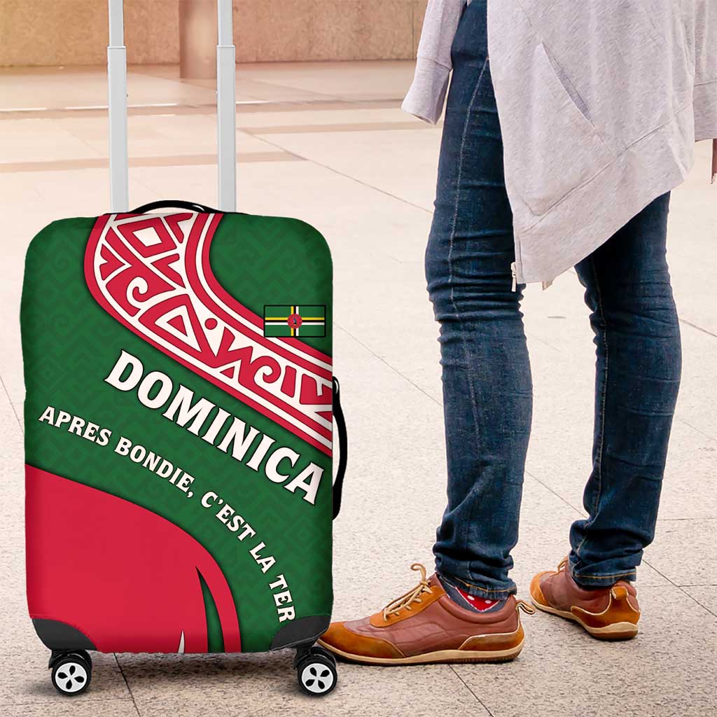 Dominica Luggage Cover with Sisserou Parrot and Tribal Pattern Design - Wonder Print Shop
