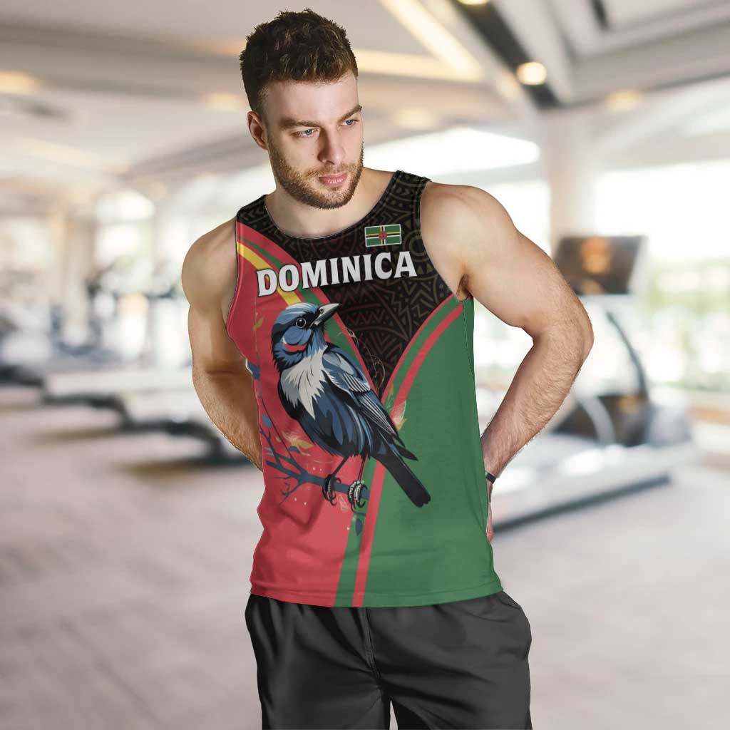 Dominica Men Tank Top with Sisserou Parrot and Tribal Pattern Design - Wonder Print Shop