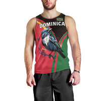 Dominica Men Tank Top with Sisserou Parrot and Tribal Pattern Design - Wonder Print Shop