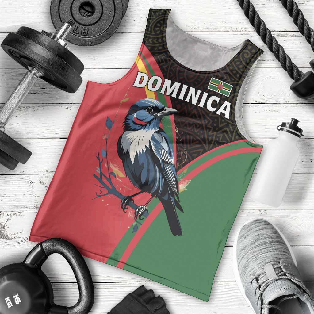 Dominica Men Tank Top with Sisserou Parrot and Tribal Pattern Design - Wonder Print Shop