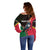 Dominica Off Shoulder Sweater with Sisserou Parrot and Tribal Pattern Design - Wonder Print Shop