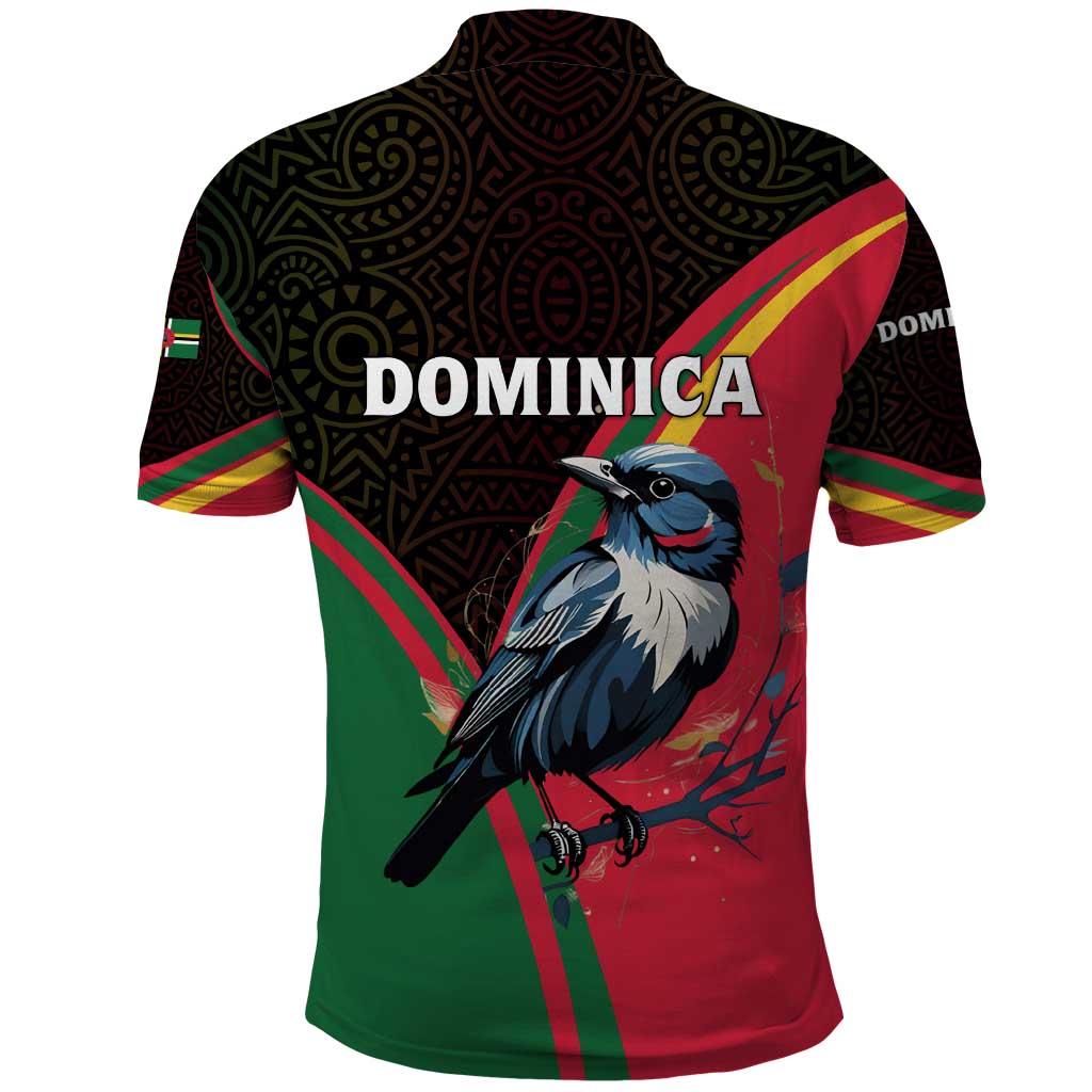 Dominica Polo Shirt with Sisserou Parrot and Tribal Pattern Design - Wonder Print Shop
