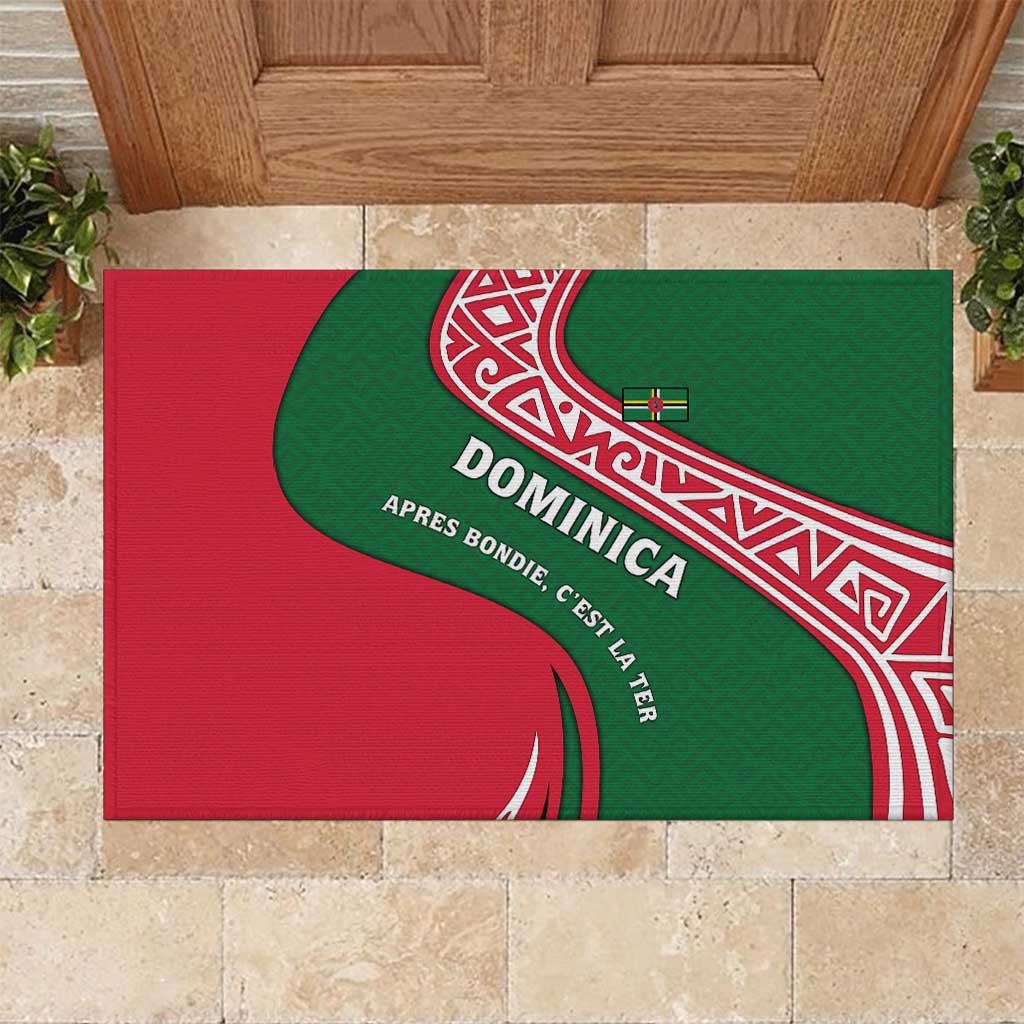 Dominica Rubber Doormat with Sisserou Parrot and Tribal Pattern Design - Wonder Print Shop