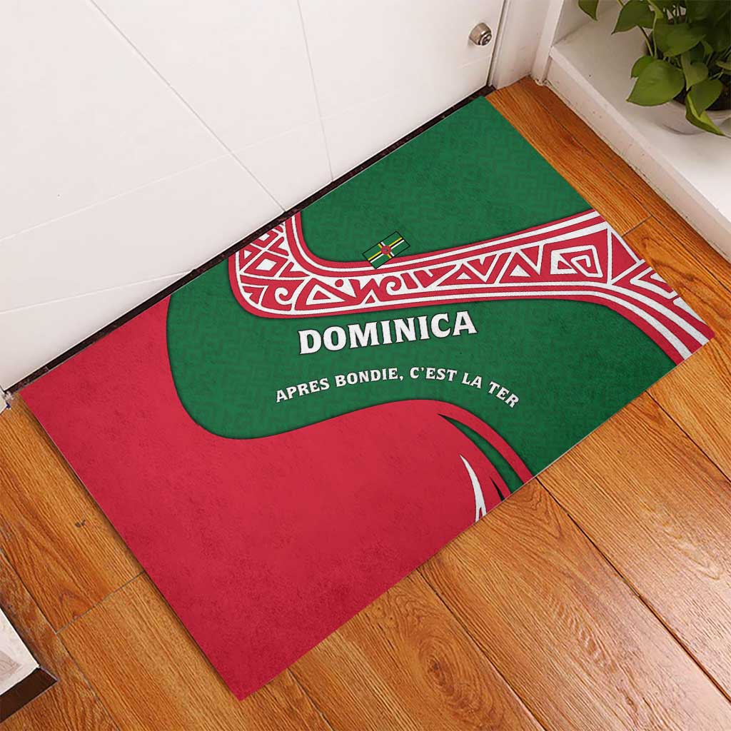 Dominica Rubber Doormat with Sisserou Parrot and Tribal Pattern Design - Wonder Print Shop
