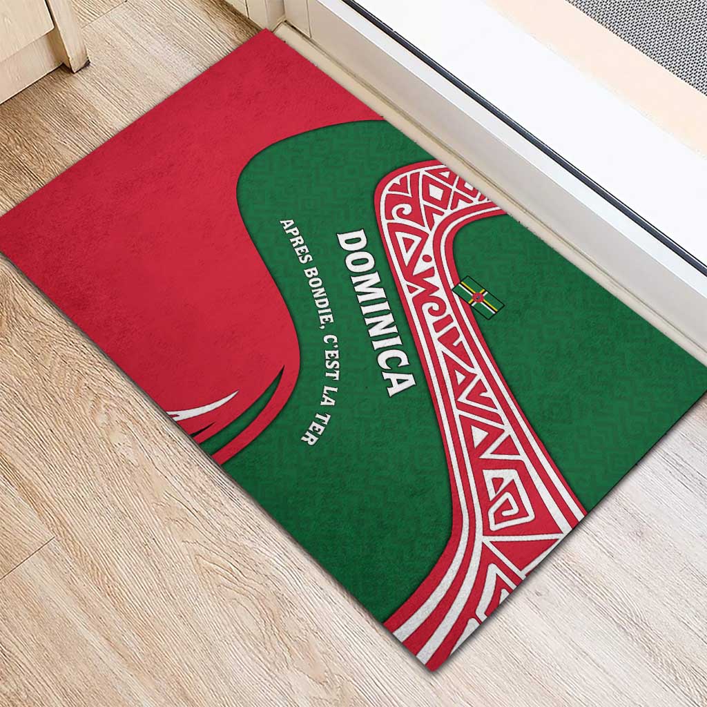 Dominica Rubber Doormat with Sisserou Parrot and Tribal Pattern Design - Wonder Print Shop