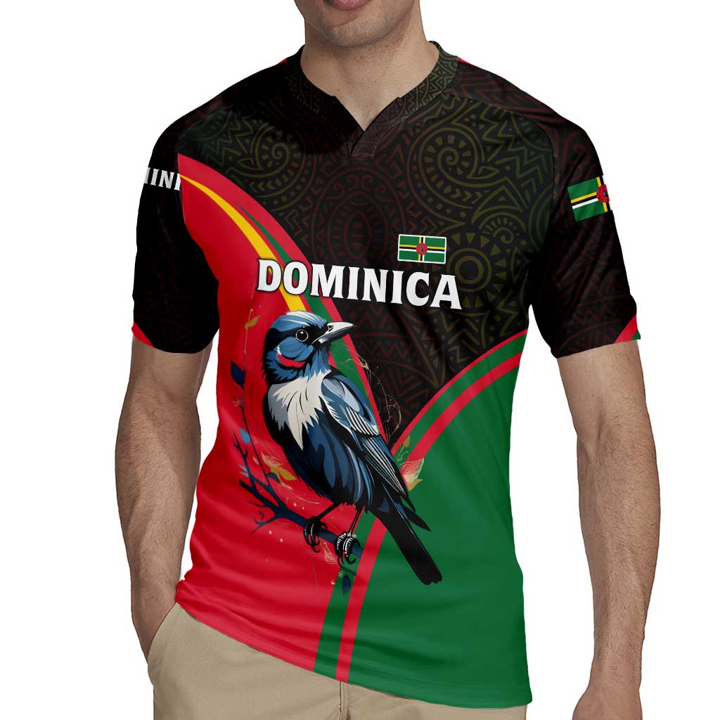 Dominica Rugby Jersey with Sisserou Parrot and Tribal Pattern Design - Wonder Print Shop