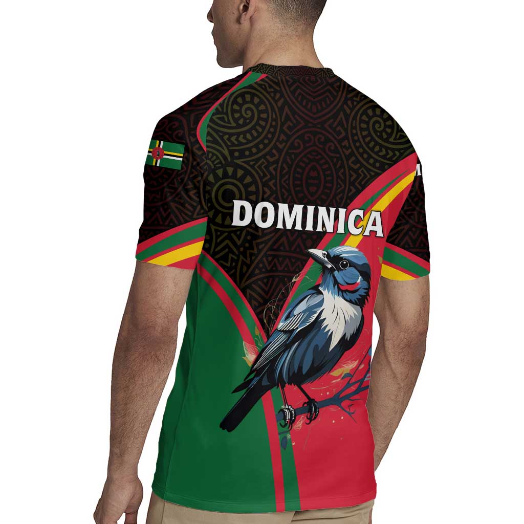 Dominica Rugby Jersey with Sisserou Parrot and Tribal Pattern Design - Wonder Print Shop