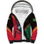 Dominica Sherpa Hoodie with Sisserou Parrot and Tribal Pattern Design - Wonder Print Shop