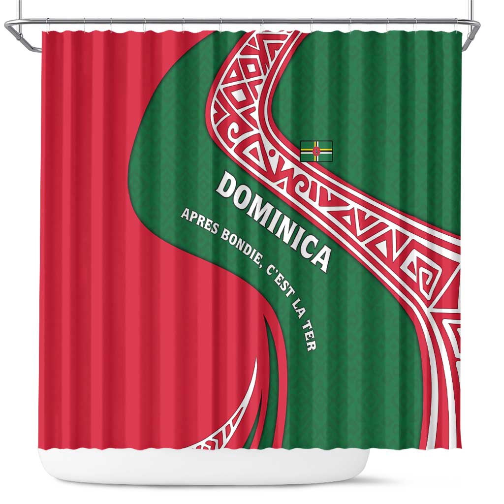 Dominica Shower Curtain with Sisserou Parrot and Tribal Pattern Design - Wonder Print Shop