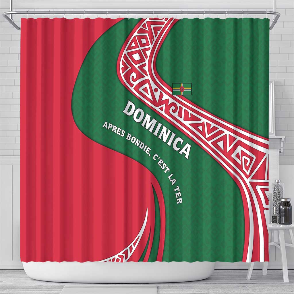 Dominica Shower Curtain with Sisserou Parrot and Tribal Pattern Design - Wonder Print Shop