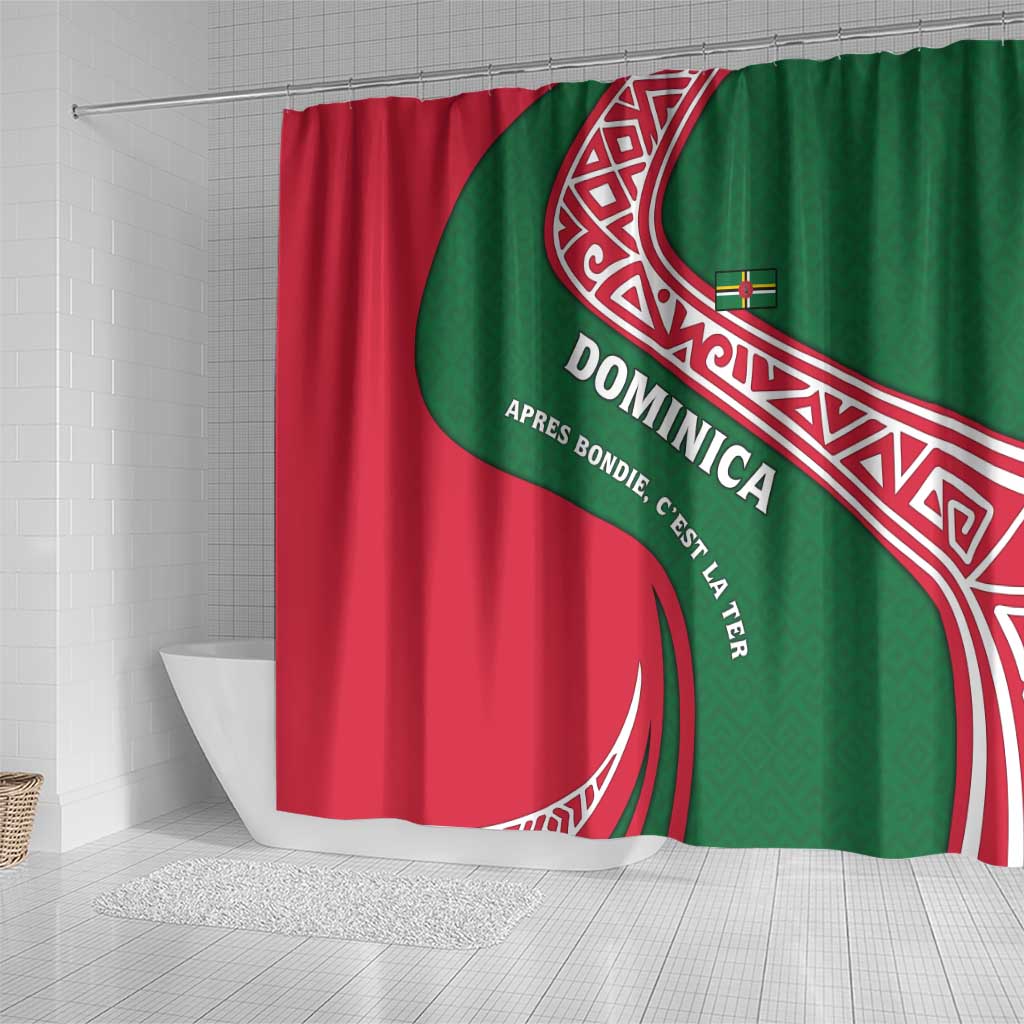 Dominica Shower Curtain with Sisserou Parrot and Tribal Pattern Design - Wonder Print Shop