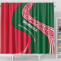 Dominica Shower Curtain with Sisserou Parrot and Tribal Pattern Design - Wonder Print Shop