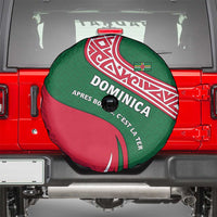 Dominica Spare Tire Cover with Sisserou Parrot and Tribal Pattern Design - Wonder Print Shop