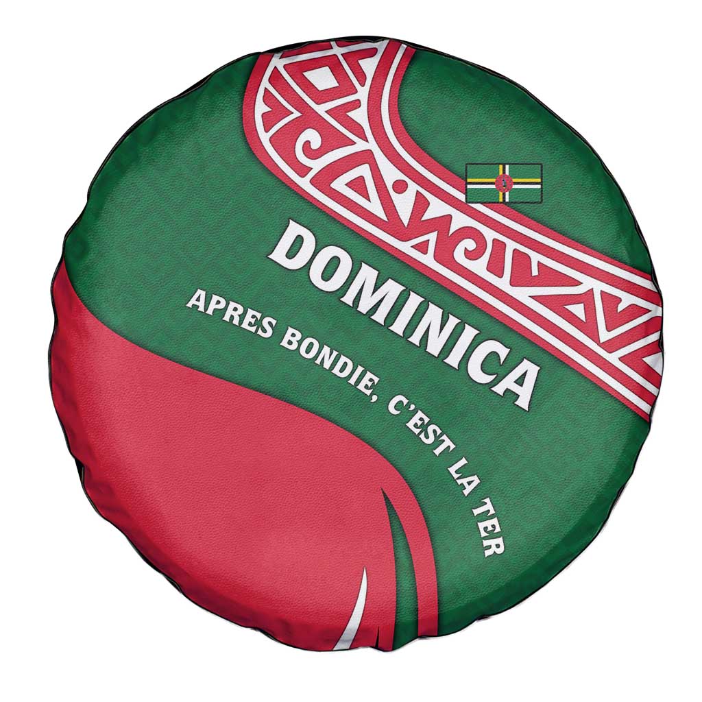 Dominica Spare Tire Cover with Sisserou Parrot and Tribal Pattern Design - Wonder Print Shop