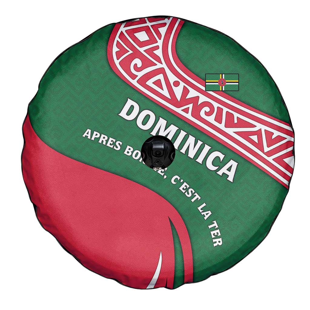 Dominica Spare Tire Cover with Sisserou Parrot and Tribal Pattern Design - Wonder Print Shop