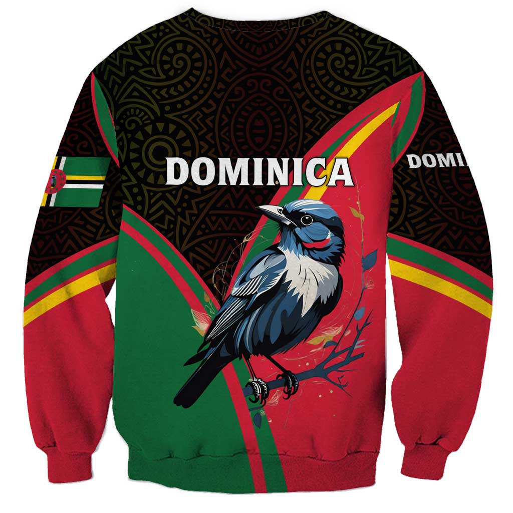Dominica Sweatshirt with Sisserou Parrot and Tribal Pattern Design - Wonder Print Shop