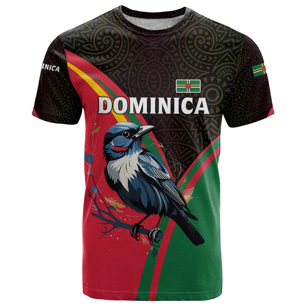 Dominica T Shirt with Sisserou Parrot and Tribal Pattern Design - Wonder Print Shop