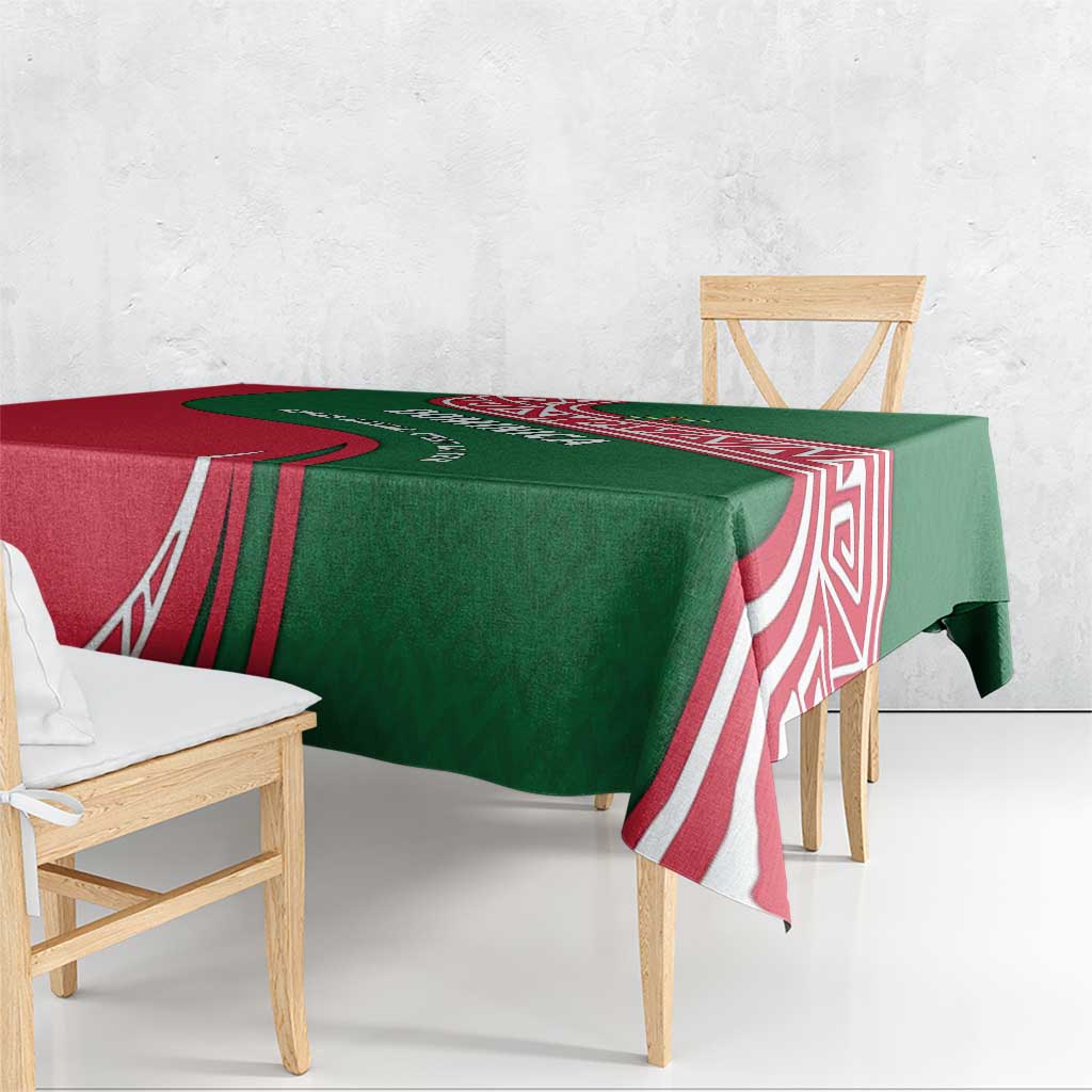 Dominica Tablecloth with Sisserou Parrot and Tribal Pattern Design - Wonder Print Shop