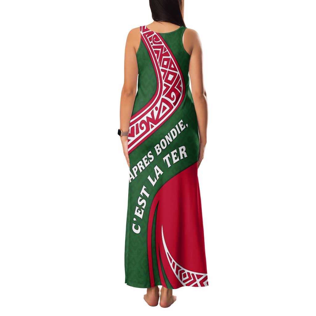 Dominica Tank Maxi Dress with Sisserou Parrot and Tribal Pattern Design - Wonder Print Shop