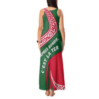 Dominica Tank Maxi Dress with Sisserou Parrot and Tribal Pattern Design - Wonder Print Shop