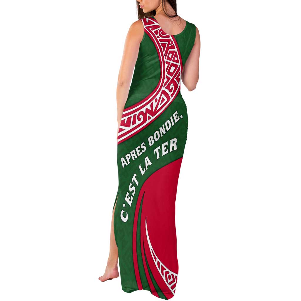 Dominica Tank Maxi Dress with Sisserou Parrot and Tribal Pattern Design - Wonder Print Shop