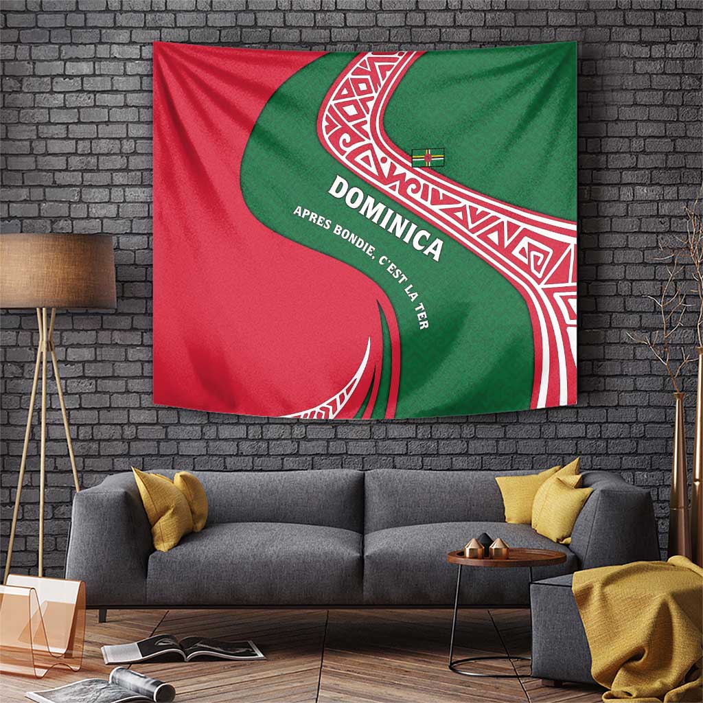 Dominica Tapestry with Sisserou Parrot and Tribal Pattern Design - Wonder Print Shop