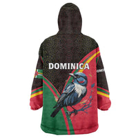 Dominica Wearable Blanket Hoodie with Sisserou Parrot and Tribal Pattern Design - Wonder Print Shop
