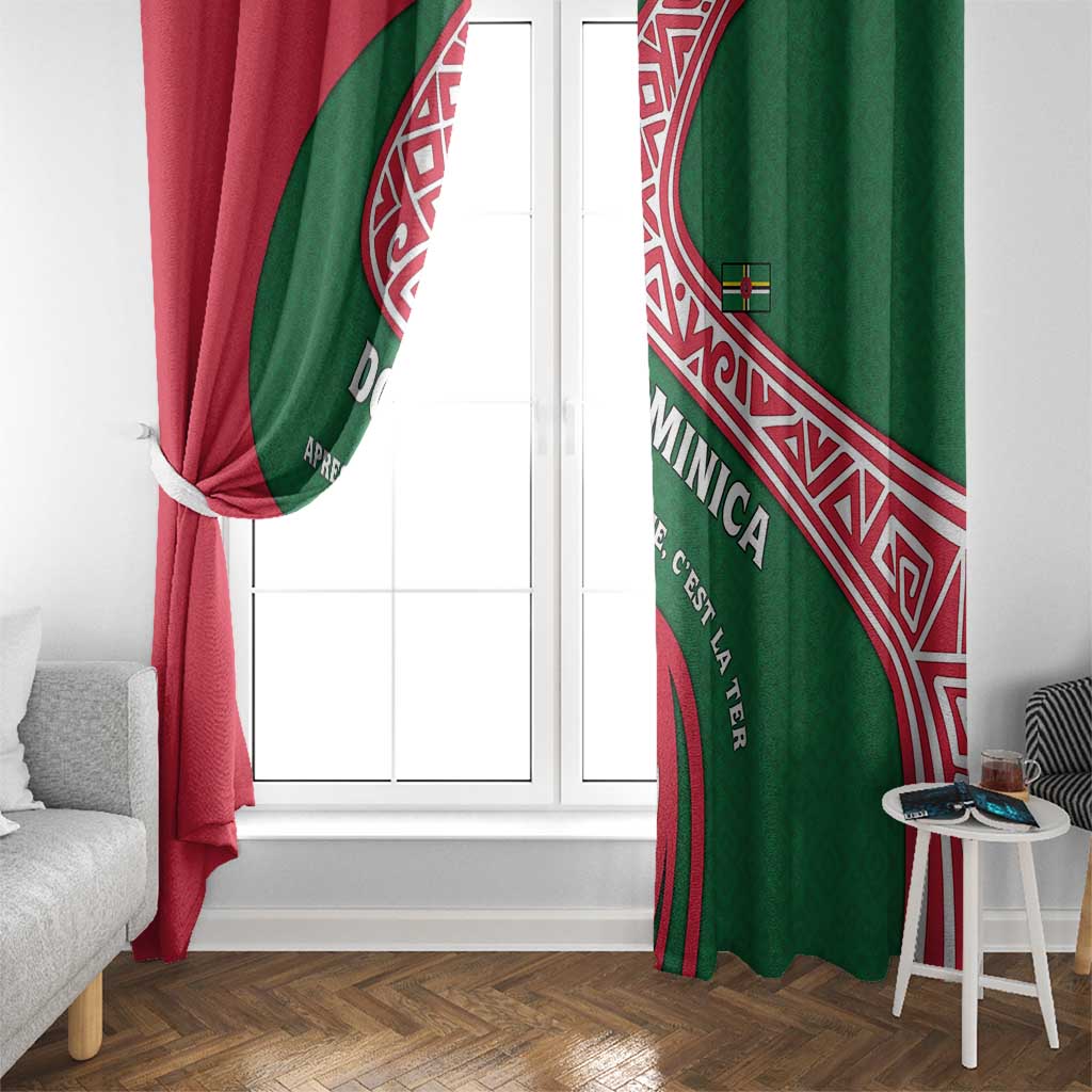 Dominica Window Curtain with Sisserou Parrot and Tribal Pattern Design - Wonder Print Shop