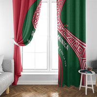 Dominica Window Curtain with Sisserou Parrot and Tribal Pattern Design - Wonder Print Shop