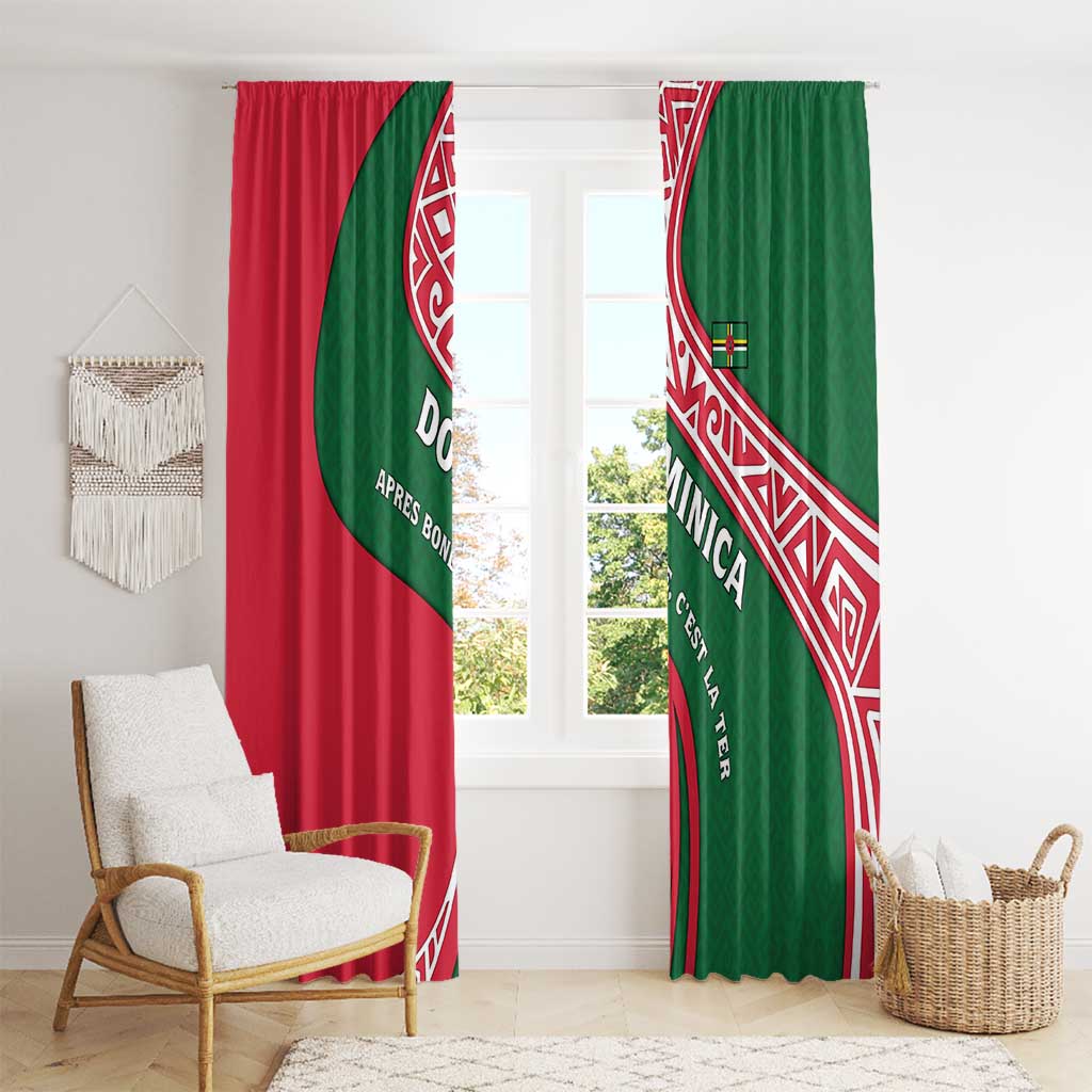 Dominica Window Curtain with Sisserou Parrot and Tribal Pattern Design - Wonder Print Shop