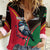 Dominica Women Casual Shirt with Sisserou Parrot and Tribal Pattern Design - Wonder Print Shop