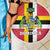 Dominica Flag Beach Blanket Red Yellow and Black with Coat of Arms and National Motto Design - Wonder Print Shop