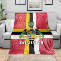 Dominica Flag Blanket Red Yellow and Black with Coat of Arms and National Motto Design - Wonder Print Shop