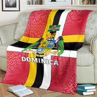 Dominica Flag Blanket Red Yellow and Black with Coat of Arms and National Motto Design - Wonder Print Shop