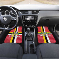Dominica Flag Car Mats Red Yellow and Black with Coat of Arms and National Motto Design - Wonder Print Shop