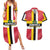 Dominica Flag Couples Matching Summer Maxi Dress and Hawaiian Shirt Red Yellow and Black with Coat of Arms and National Motto Design - Wonder Print Shop
