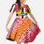 Dominica Flag Family Matching Long Sleeve Bodycon Dress and Hawaiian Shirt Red Yellow and Black with Coat of Arms and National Motto Design - Wonder Print Shop