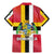 Dominica Flag Family Matching Mermaid Dress and Hawaiian Shirt Red Yellow and Black with Coat of Arms and National Motto Design - Wonder Print Shop