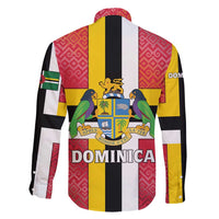 Dominica Flag Family Matching Mermaid Dress and Hawaiian Shirt Red Yellow and Black with Coat of Arms and National Motto Design - Wonder Print Shop