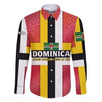 Dominica Flag Family Matching Short Sleeve Bodycon Dress and Hawaiian Shirt Red Yellow and Black with Coat of Arms and National Motto Design - Wonder Print Shop